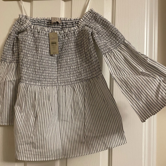 Loft cotton off-shoulder peasant top - Picture 2 of 3